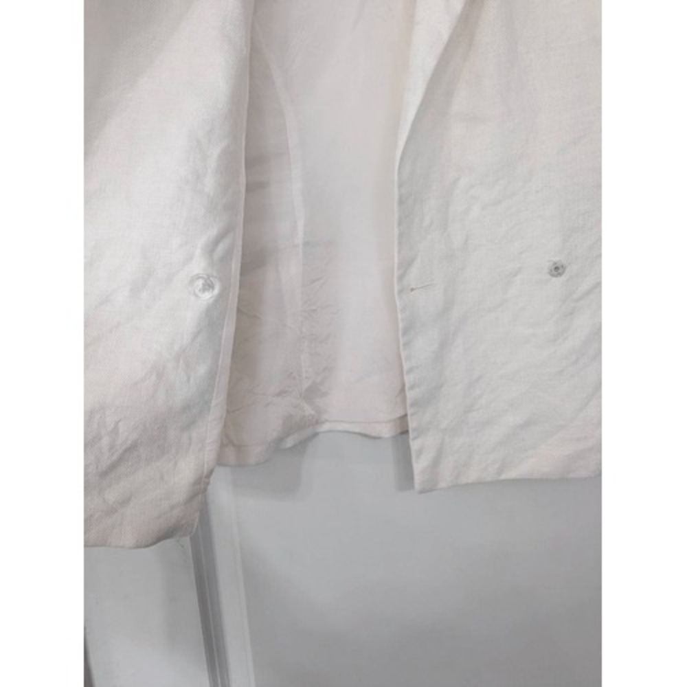 Carolina Herrera Linen Blazer women's 14 white Neiman Marcus Vintage luxury - Picture 6 of 8